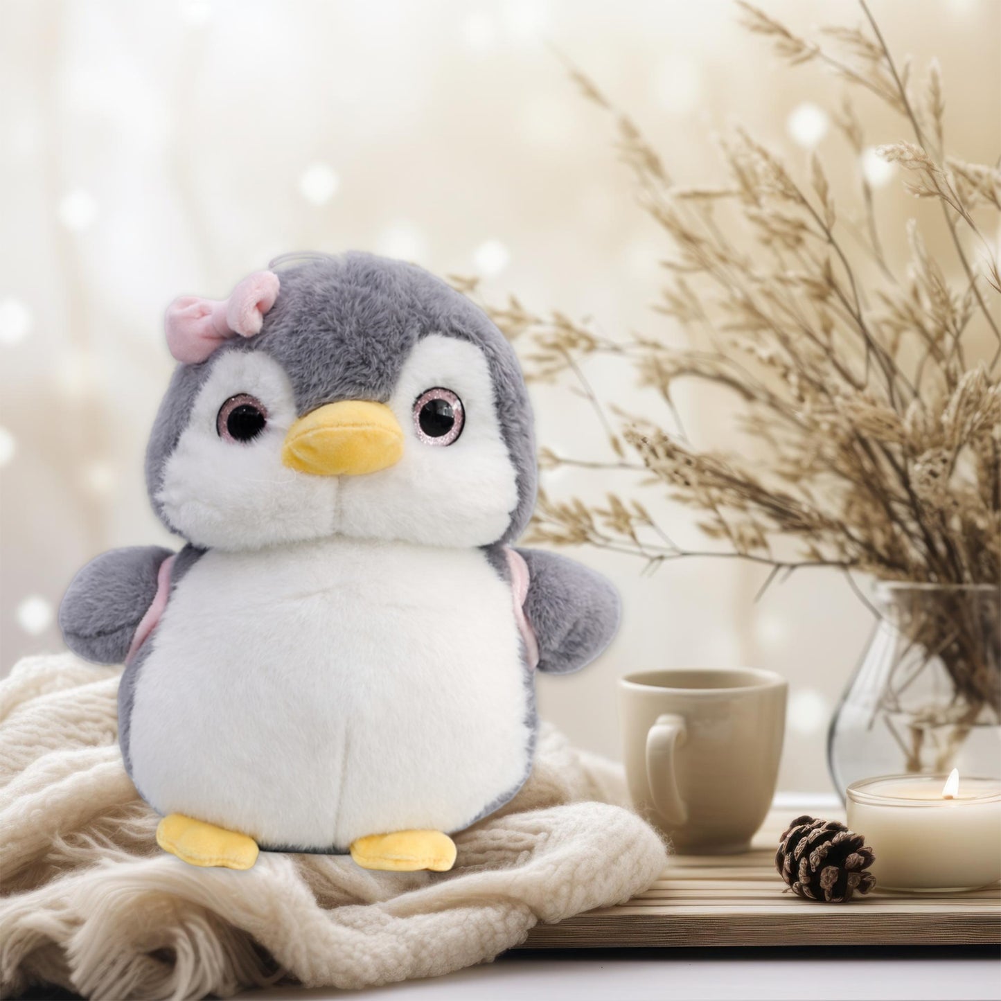 Cute Penguin Plush Fluffy Toy (Gray)