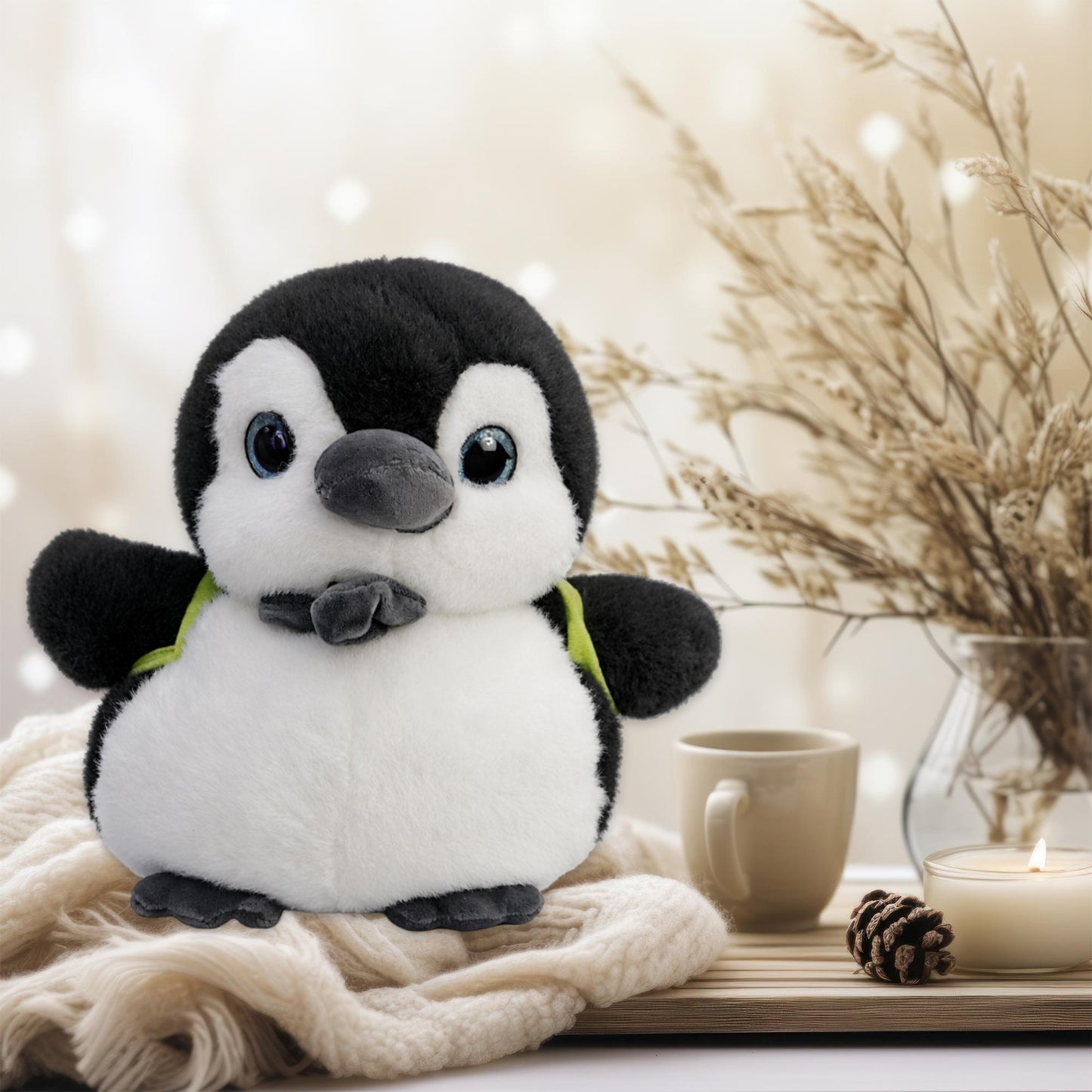 Cute Penguin Plush Fluffy Toy (Black)